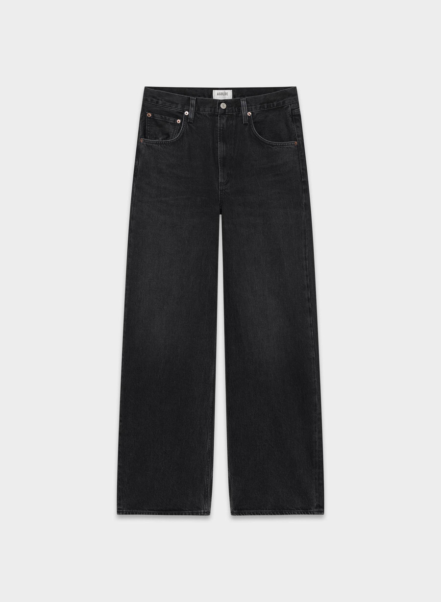 agolde low curve jean black tar