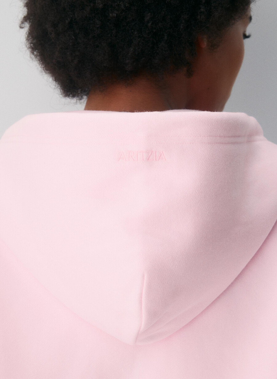 cozy sweatfleece boyfriend zip hoodie villa pink