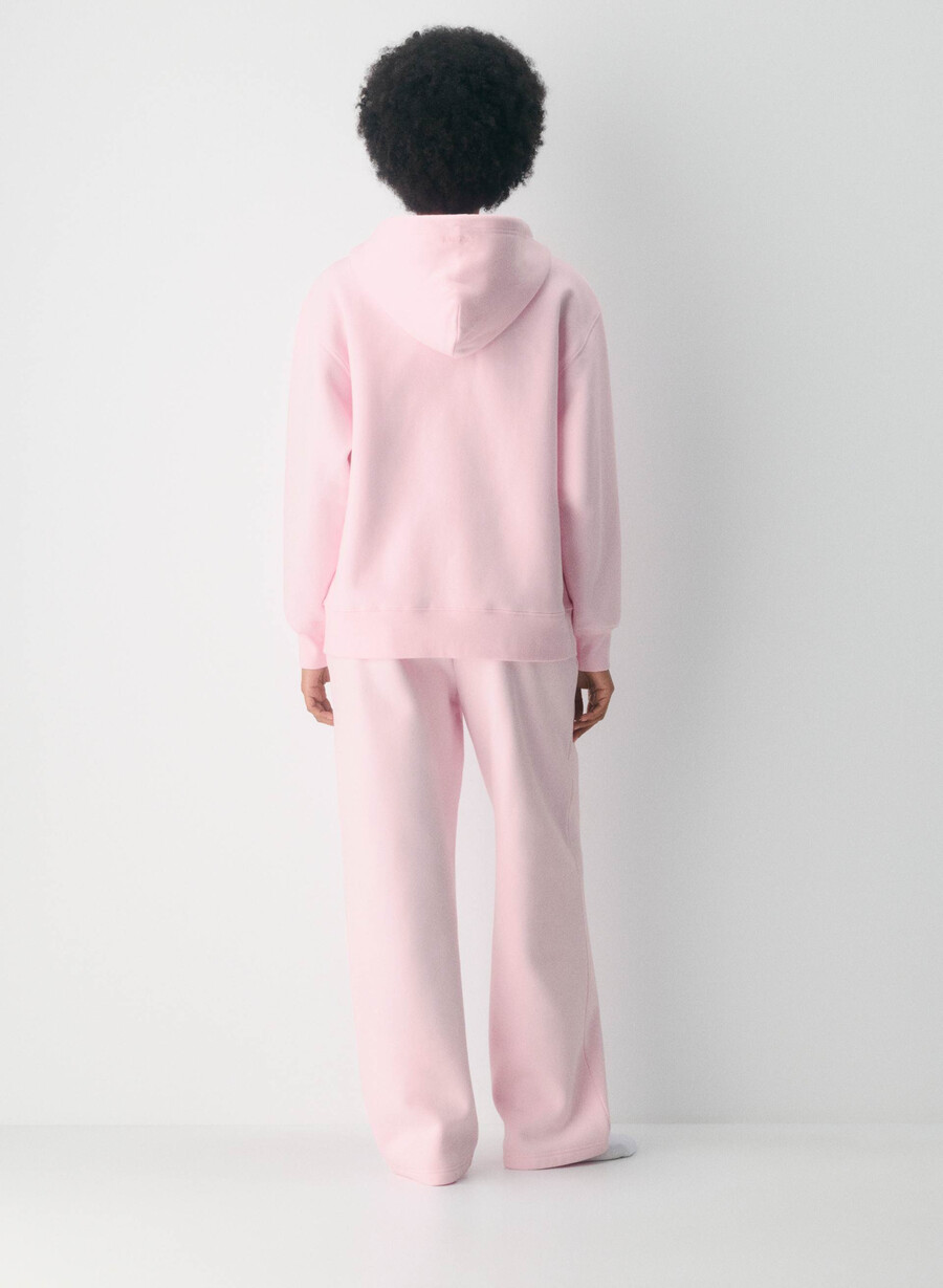 cozy sweatfleece boyfriend zip hoodie villa pink