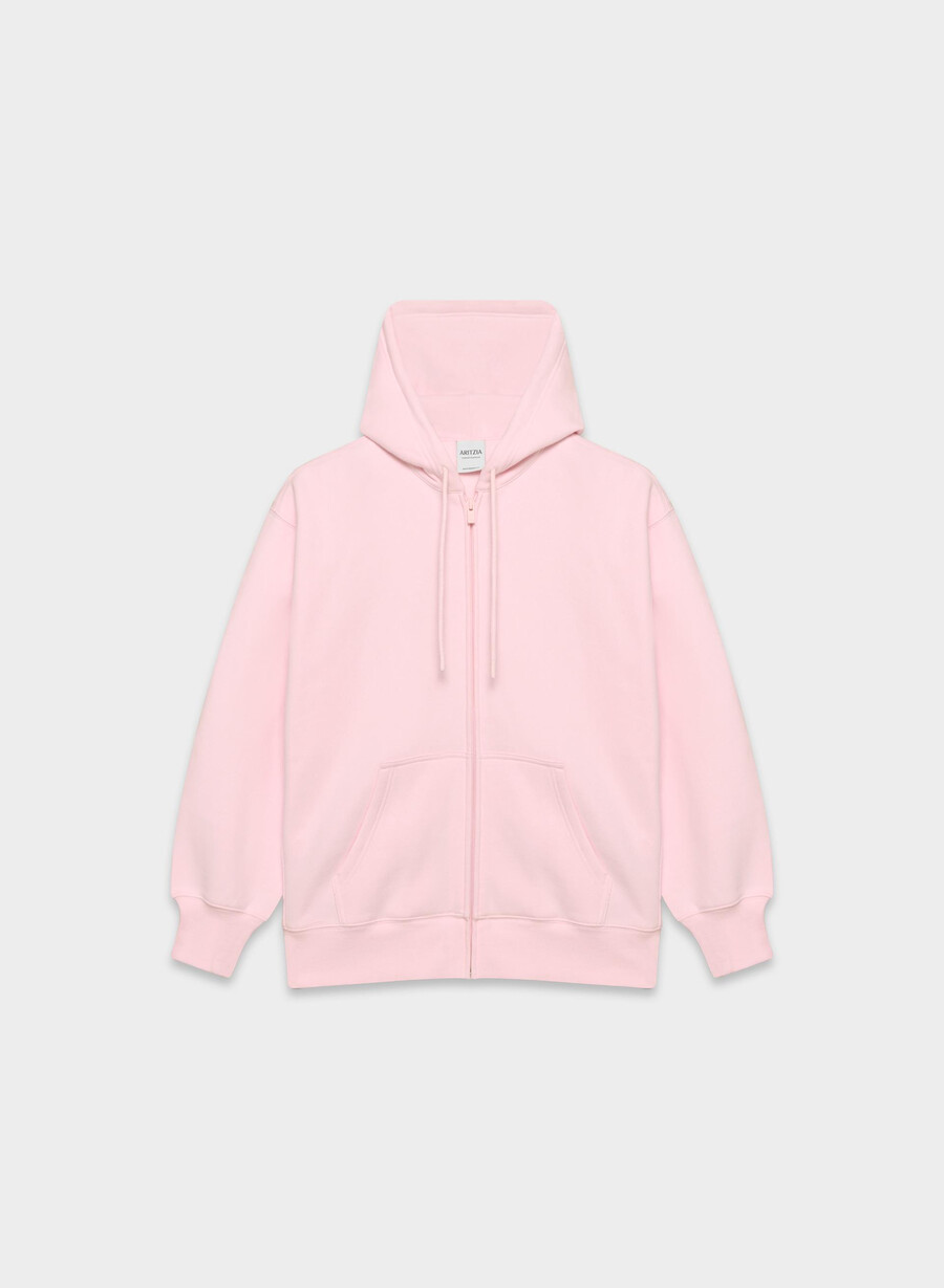 cozy sweatfleece boyfriend zip hoodie villa pink