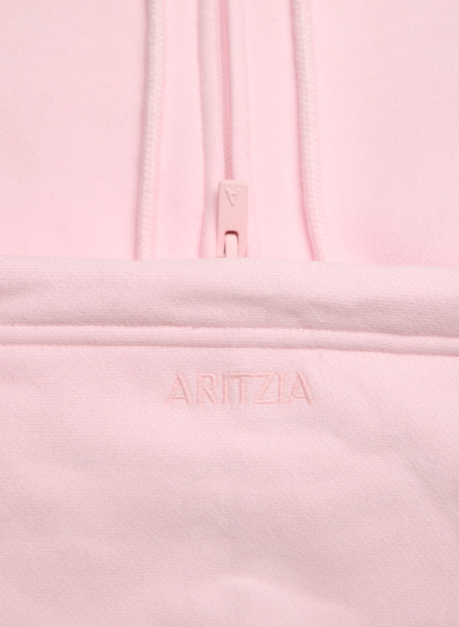 cozy sweatfleece boyfriend zip hoodie villa pink