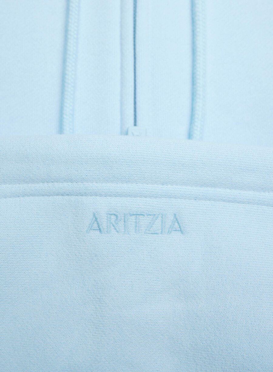 cozy sweatfleece boyfriend zip hoodie villa blue