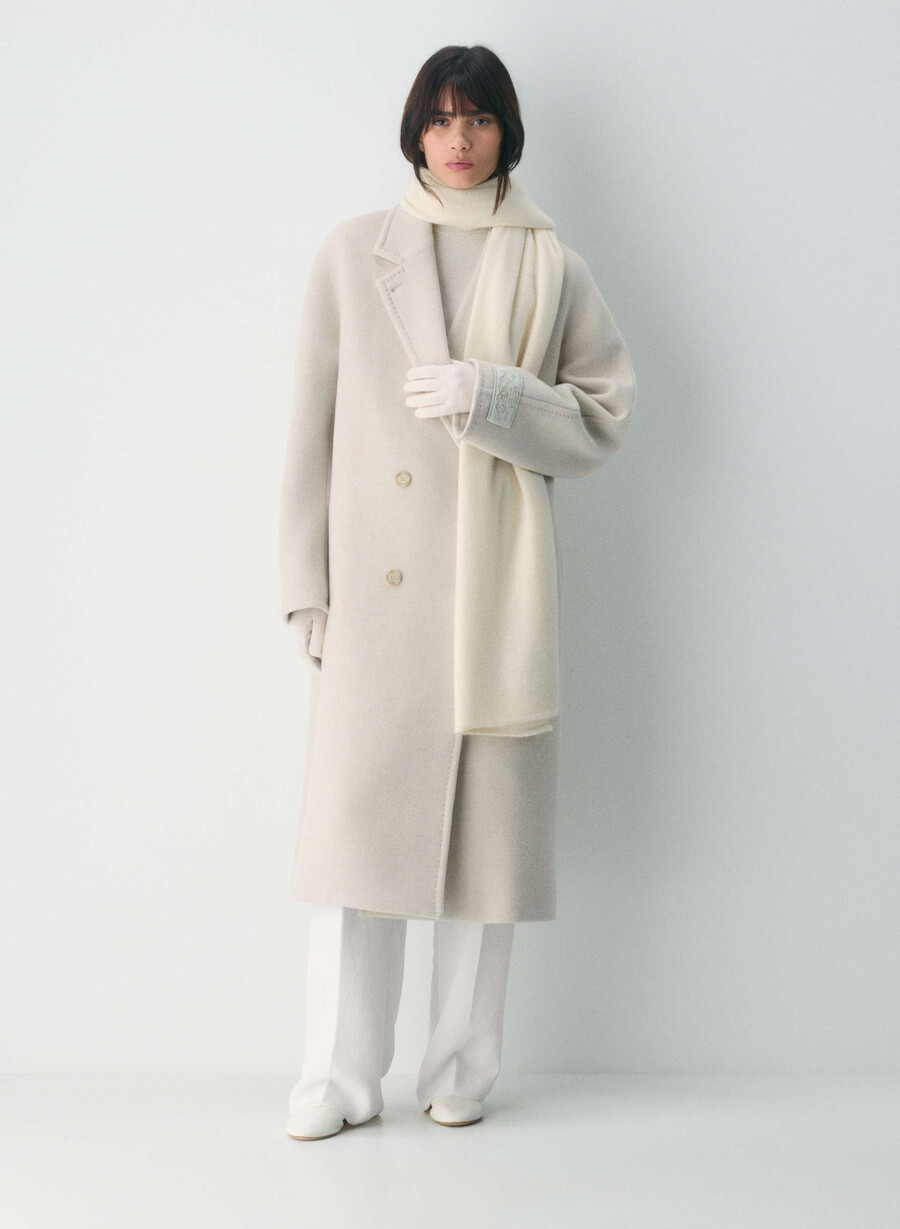 cashmere cuffed tech gloves whisper white