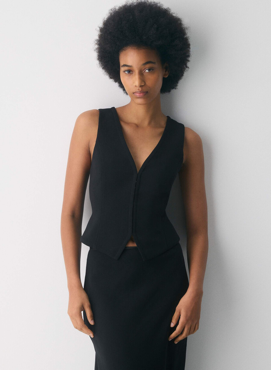 attire vest - crepette black