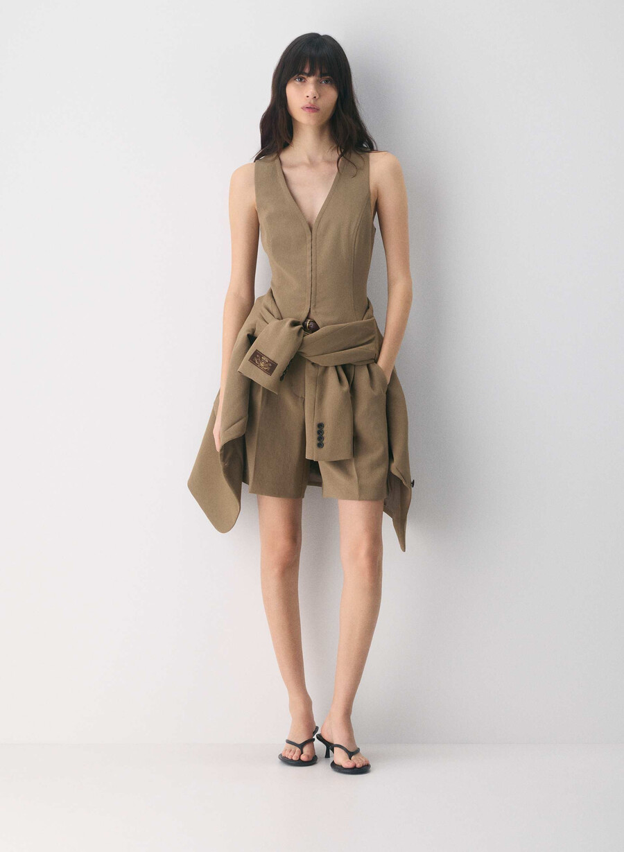 attire vest - crepette folio brown