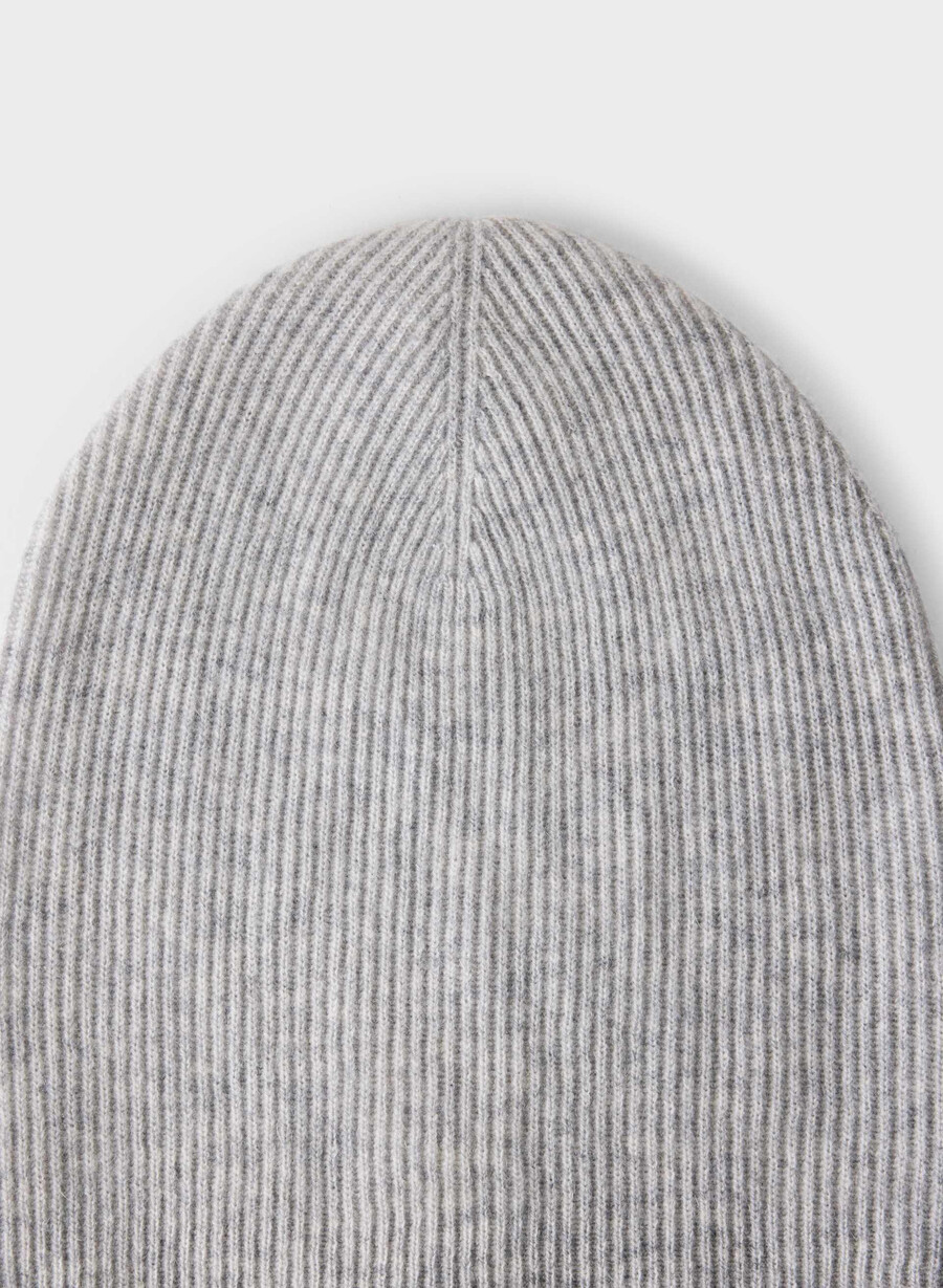 cashmere rib slouchy beanie heather chrome