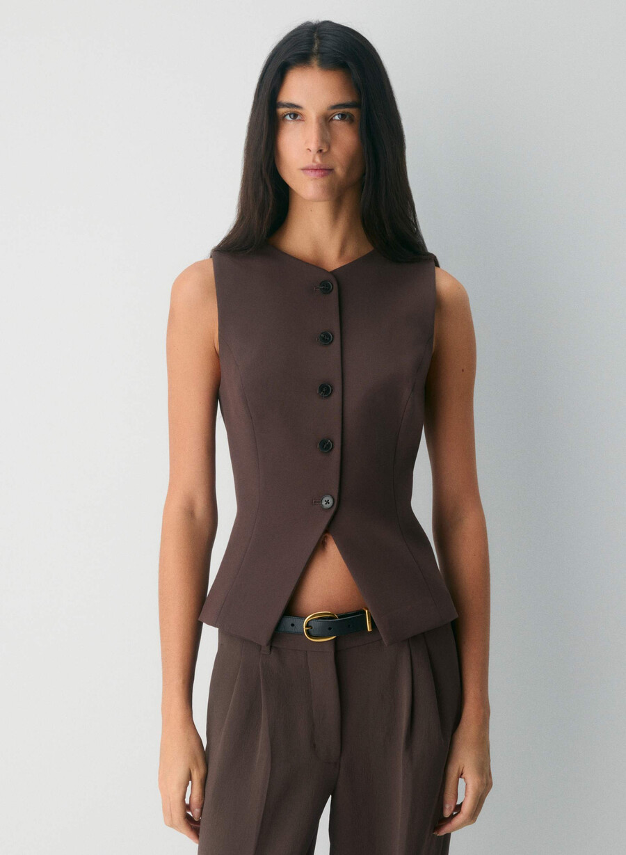 regal vest - ressential rich mocha brown