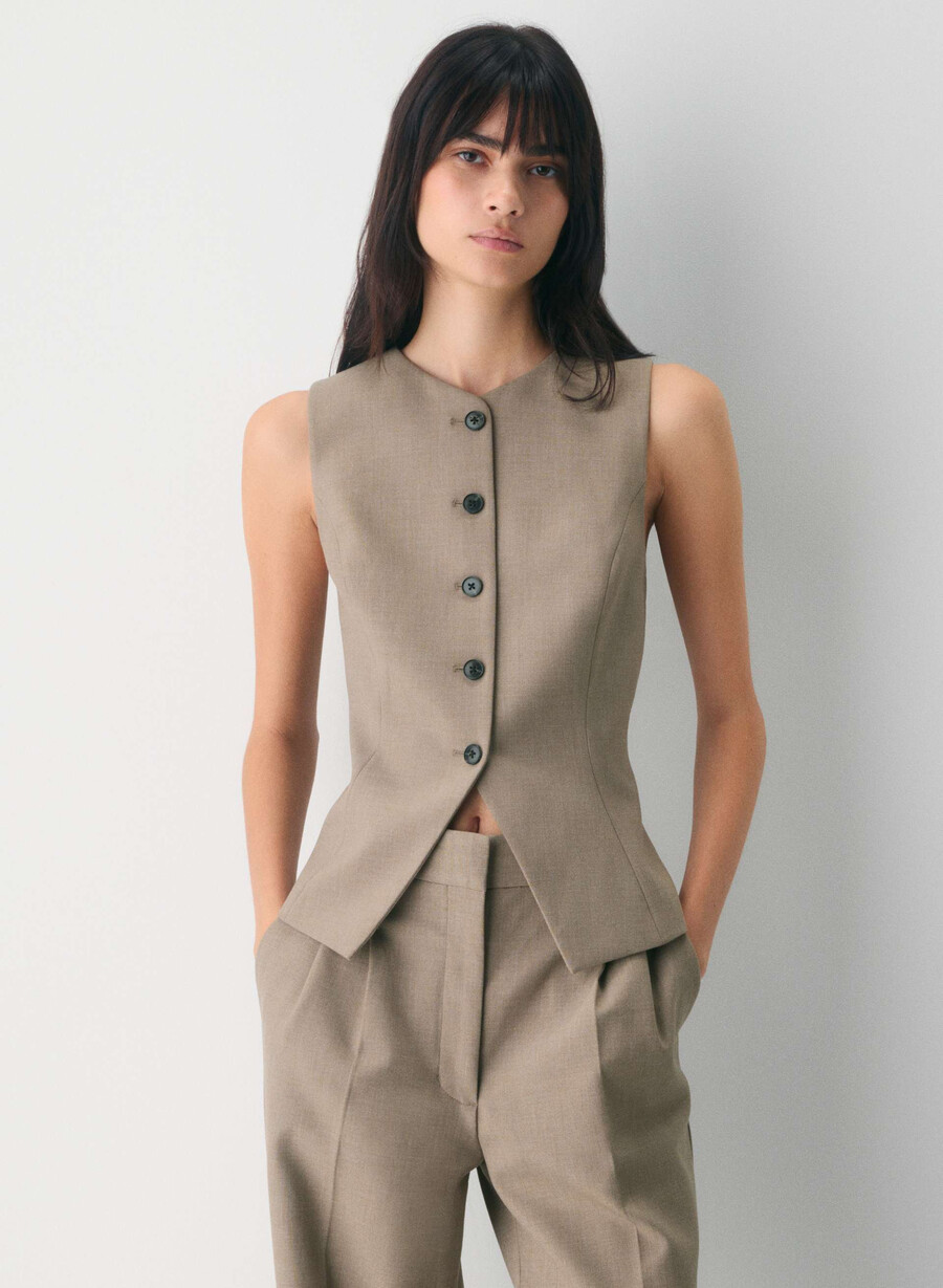 regal vest - ressential heather nomad taupe