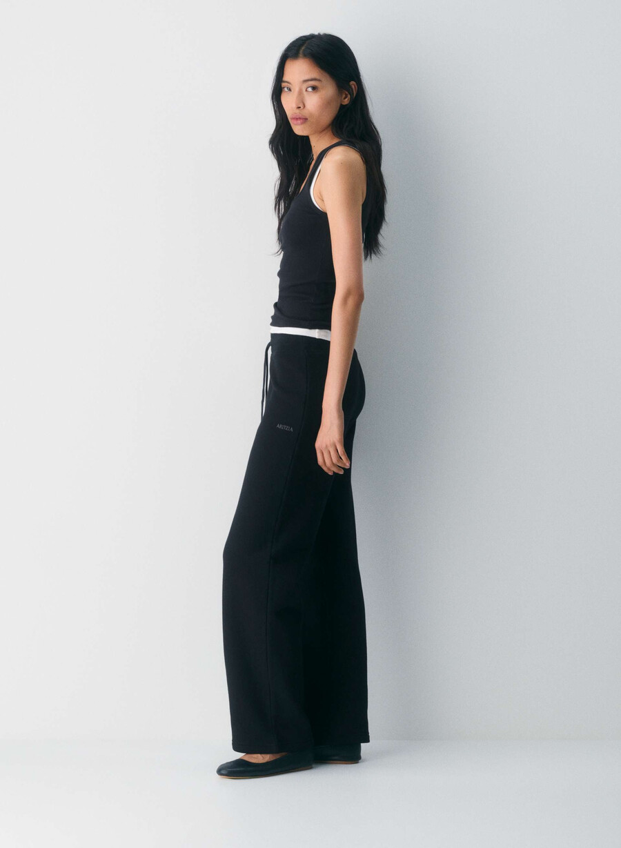 cozy sweatfleece perfect banded sweatpant black
