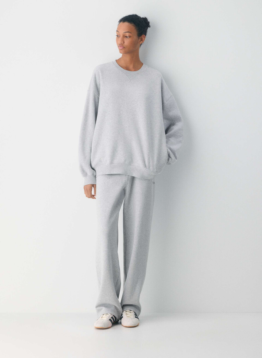 cozy sweatfleece perfect banded sweatpant heather chrome