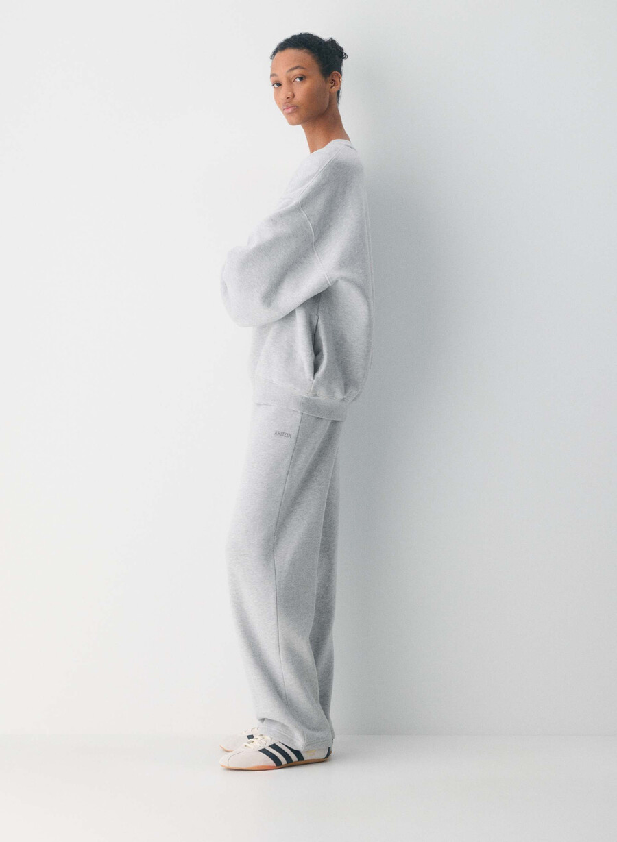 cozy sweatfleece perfect banded sweatpant heather chrome