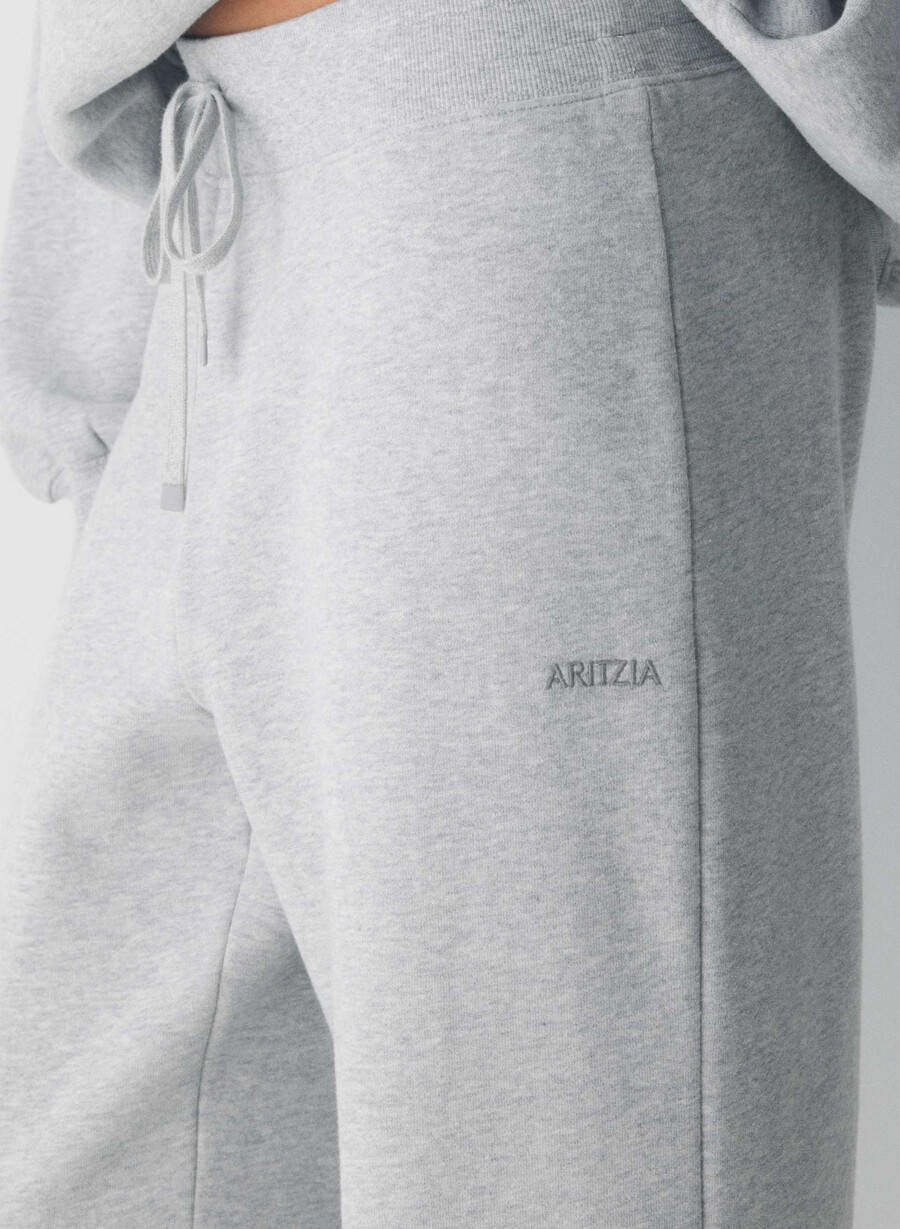 cozy sweatfleece perfect banded sweatpant heather chrome