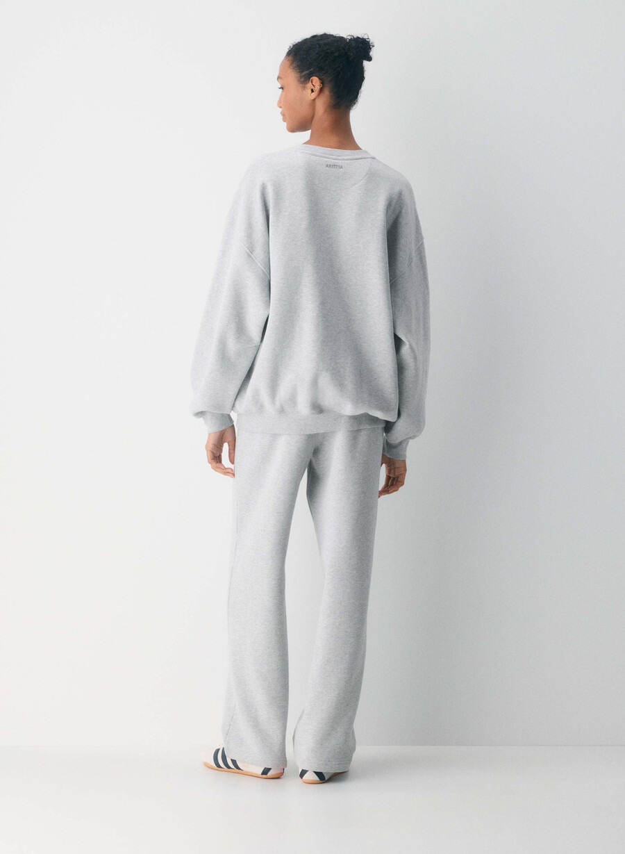 cozy sweatfleece perfect banded sweatpant heather chrome
