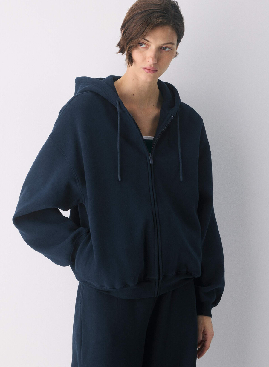 cozy sweatfleece mega zip hoodie admiral