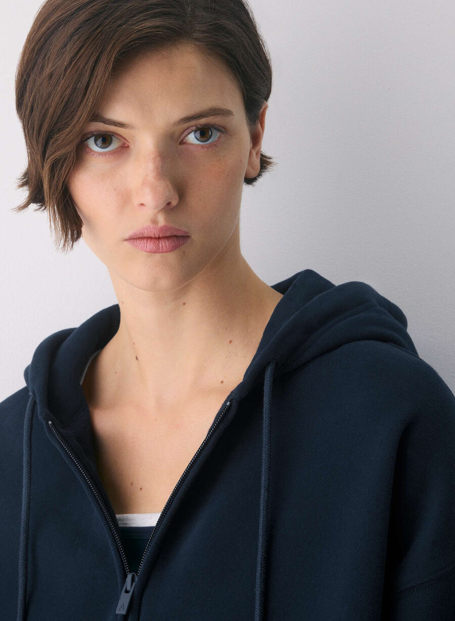 cozy sweatfleece mega zip hoodie admiral