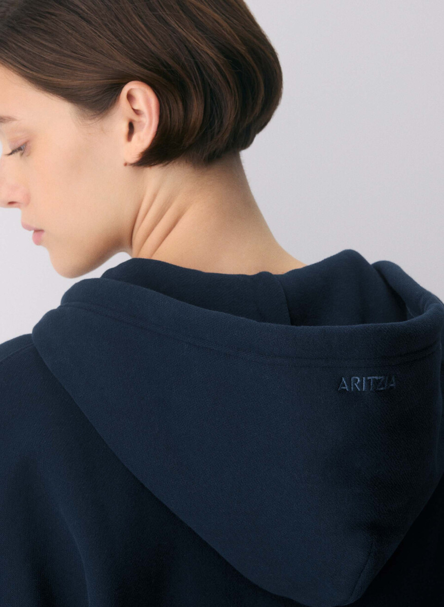 cozy sweatfleece mega zip hoodie admiral