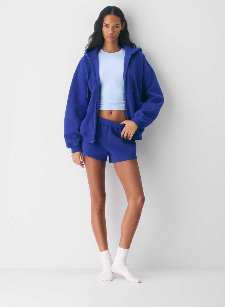 cozy sweatfleece mega zip hoodie ablaze blue