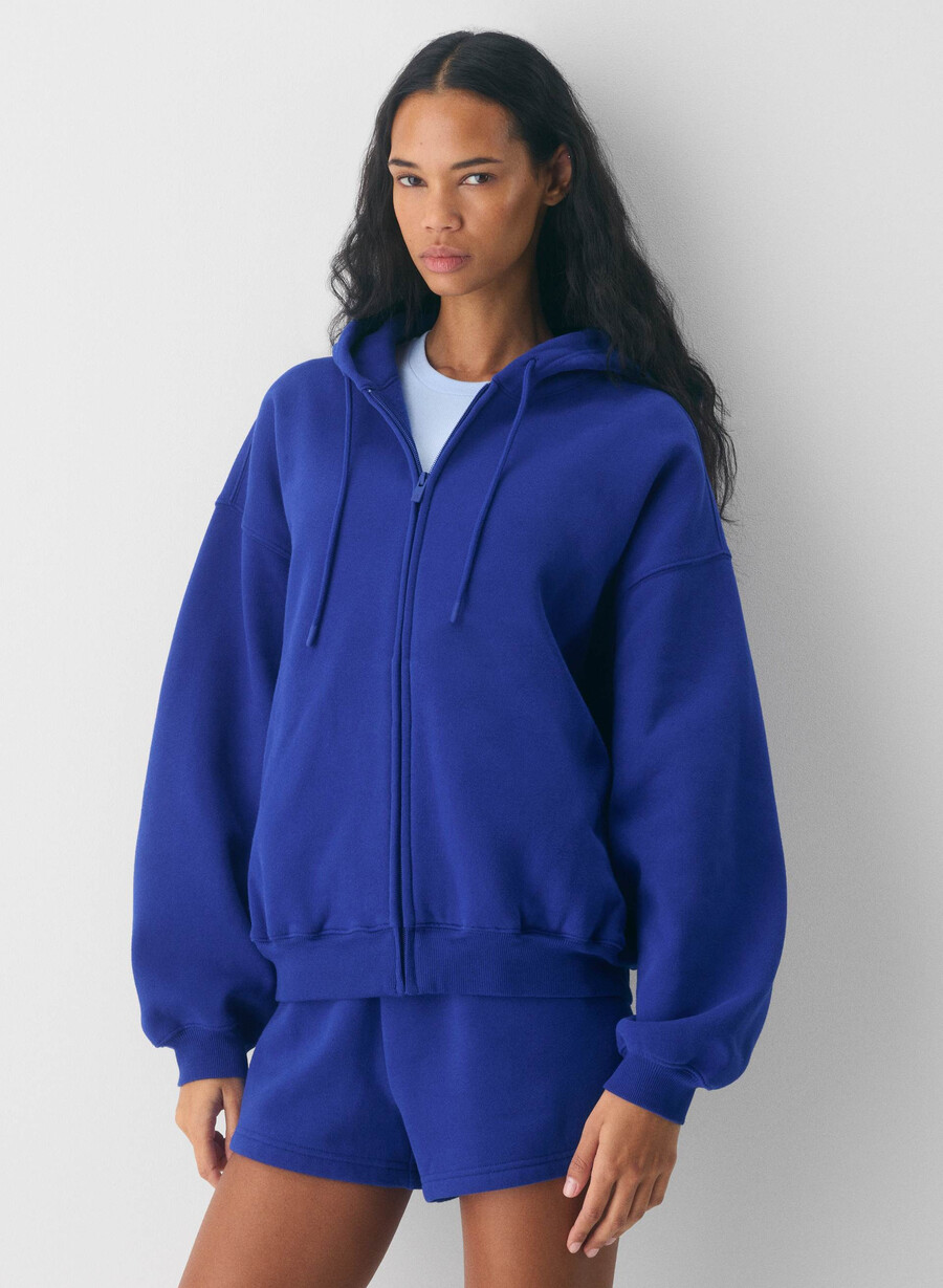 cozy sweatfleece mega zip hoodie ablaze blue