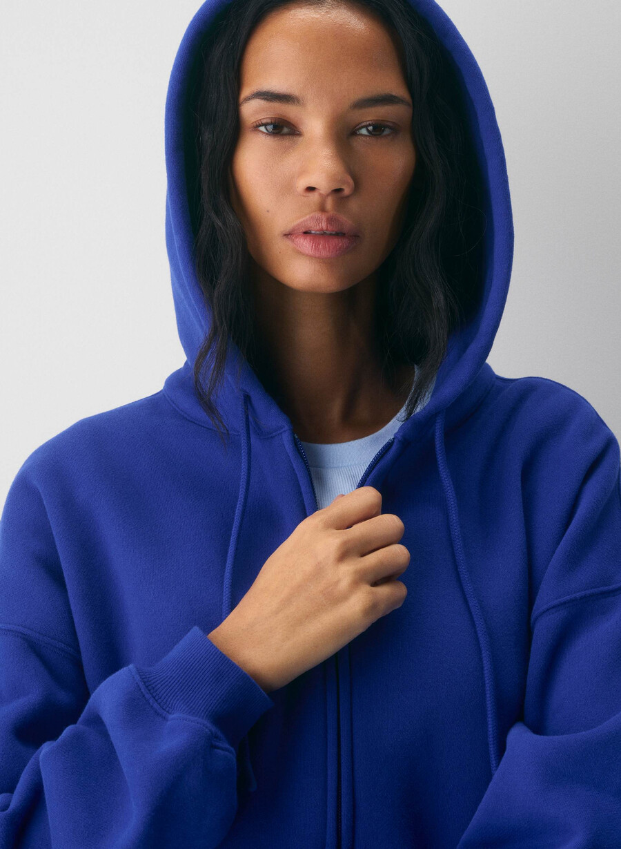 cozy sweatfleece mega zip hoodie ablaze blue