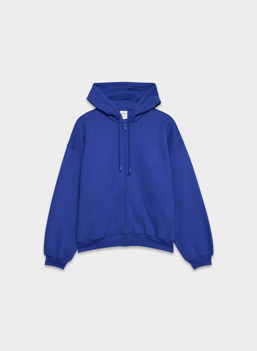 cozy sweatfleece mega zip hoodie ablaze blue