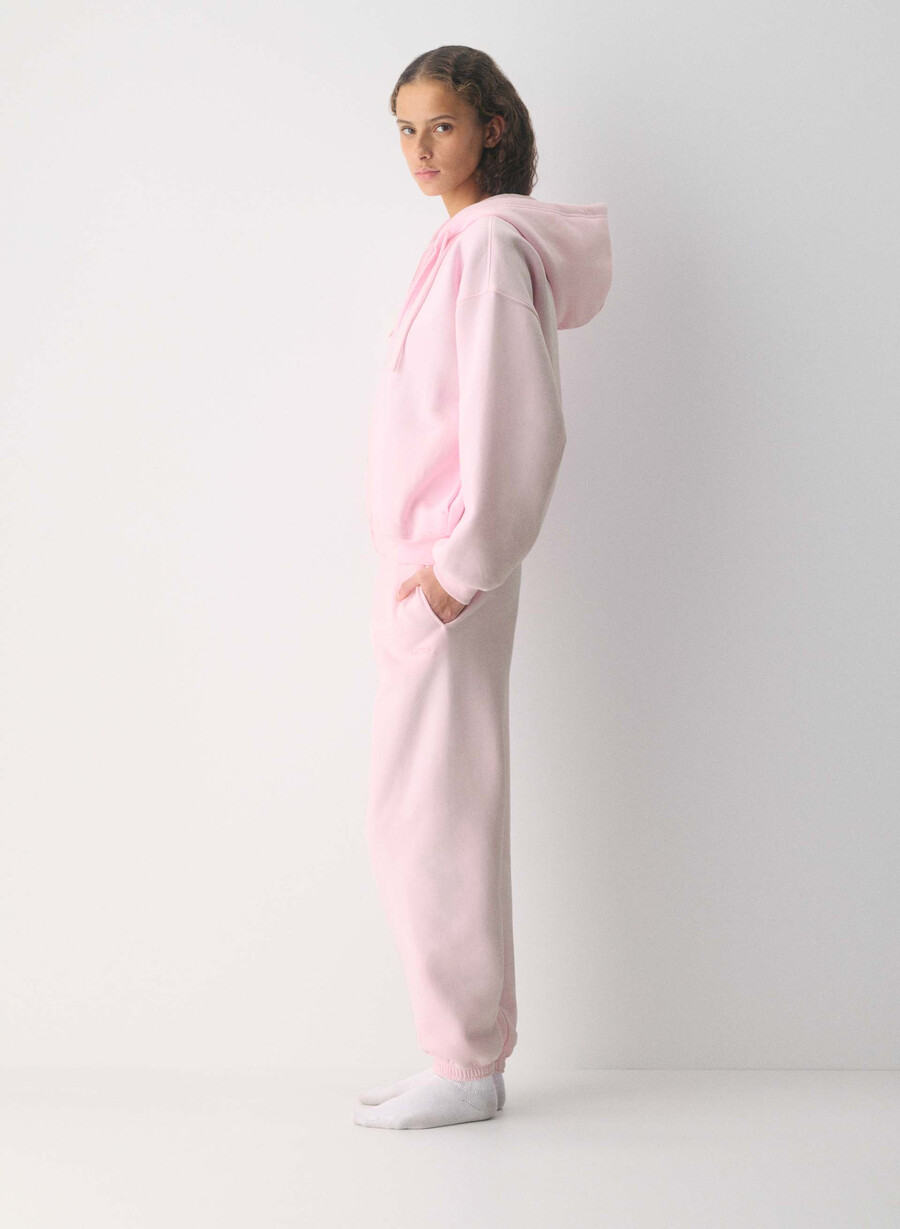cozy sweatfleece mega zip hoodie villa pink