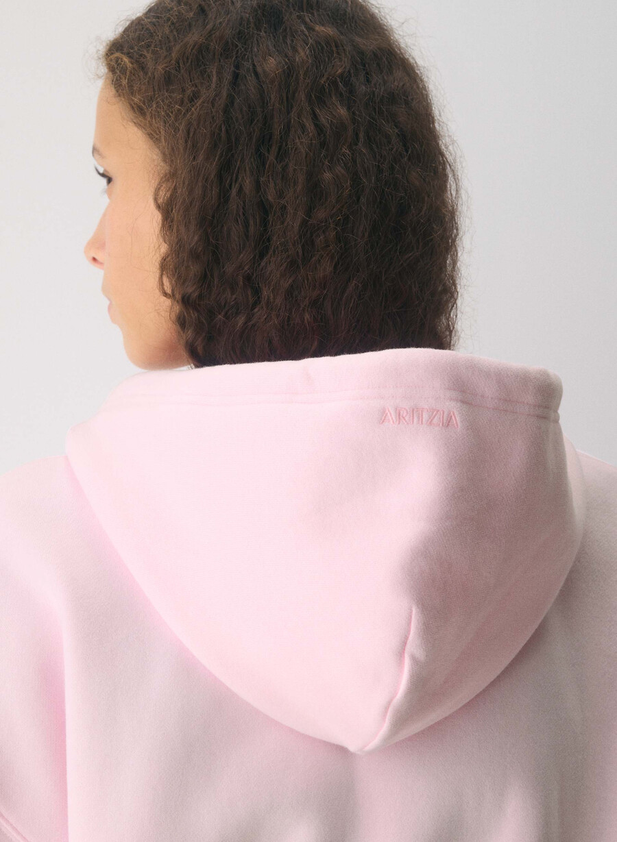 cozy sweatfleece mega zip hoodie villa pink
