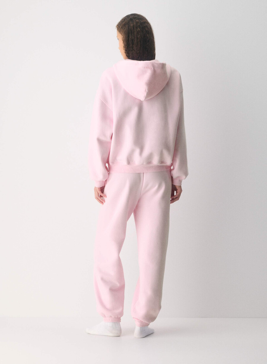 cozy sweatfleece mega zip hoodie villa pink