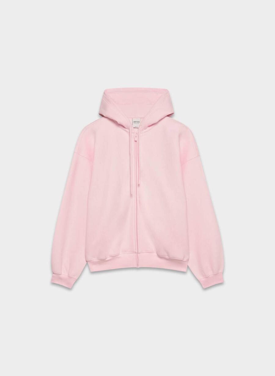cozy sweatfleece mega zip hoodie villa pink