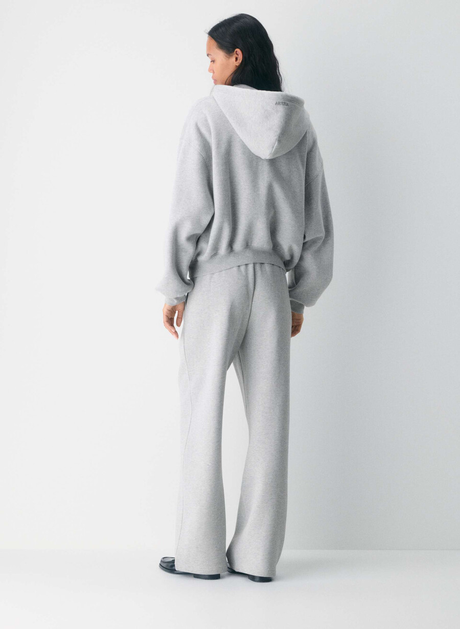 cozy sweatfleece mega zip hoodie heather chrome