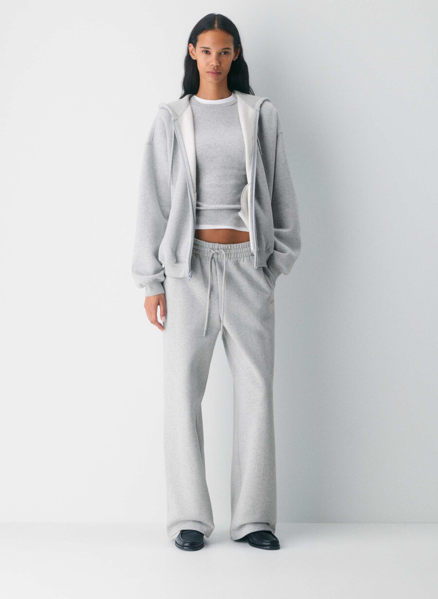 cozy sweatfleece mega zip hoodie heather chrome
