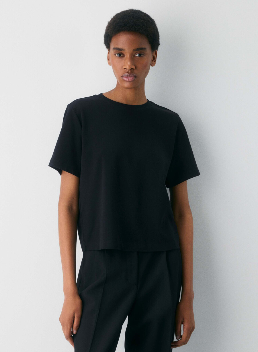 interlock cotton function t-shirt black