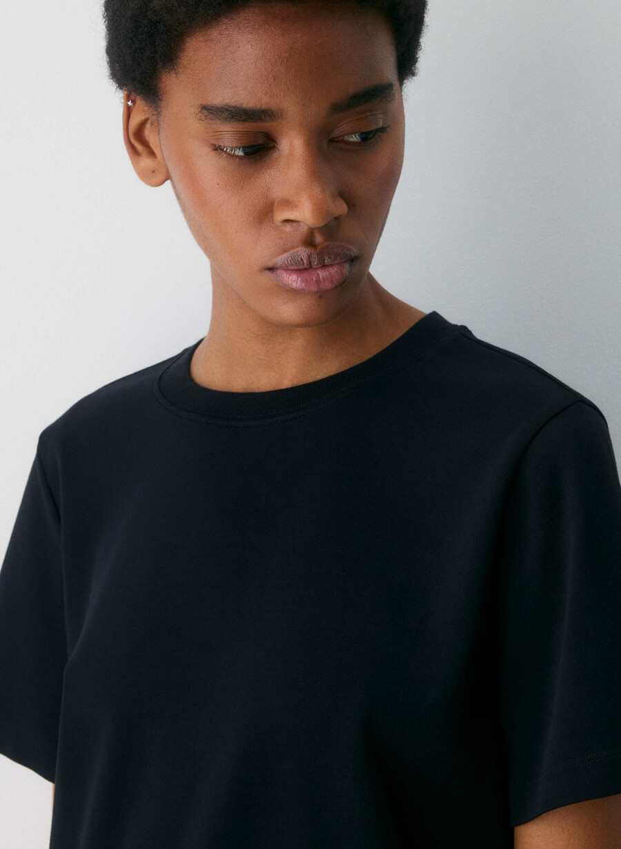interlock cotton function t-shirt black