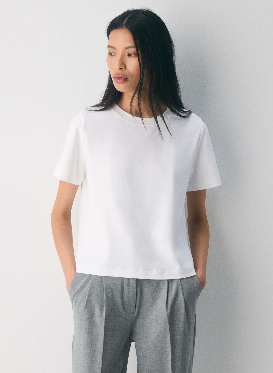 interlock cotton function t-shirt white
