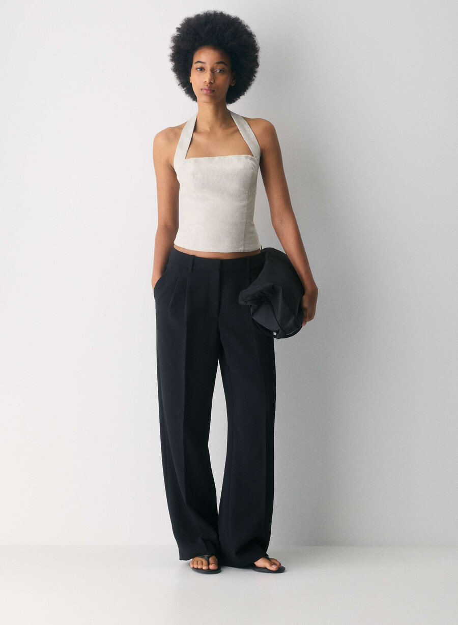 whisper linen halter top undyed ecru