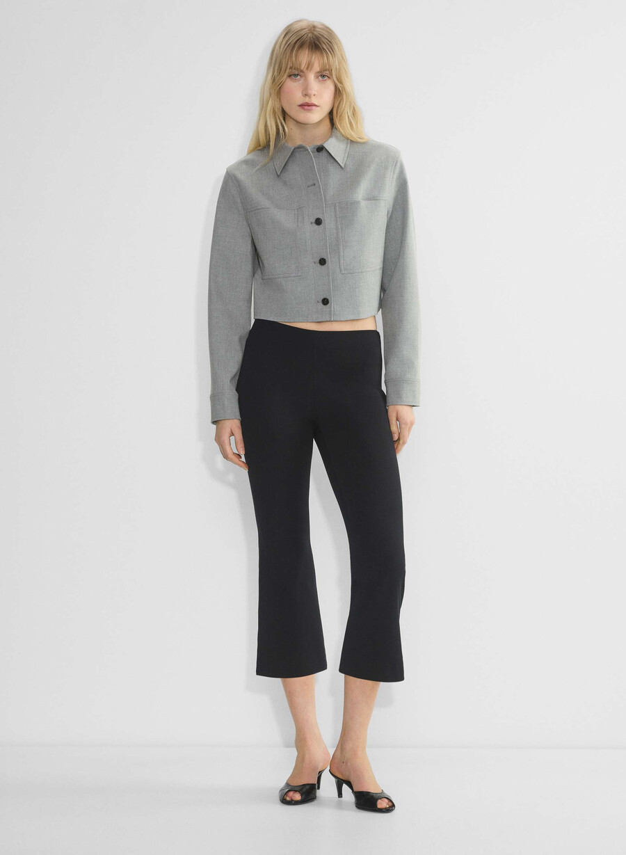 little cropped jacket - ressential light heather dark grey