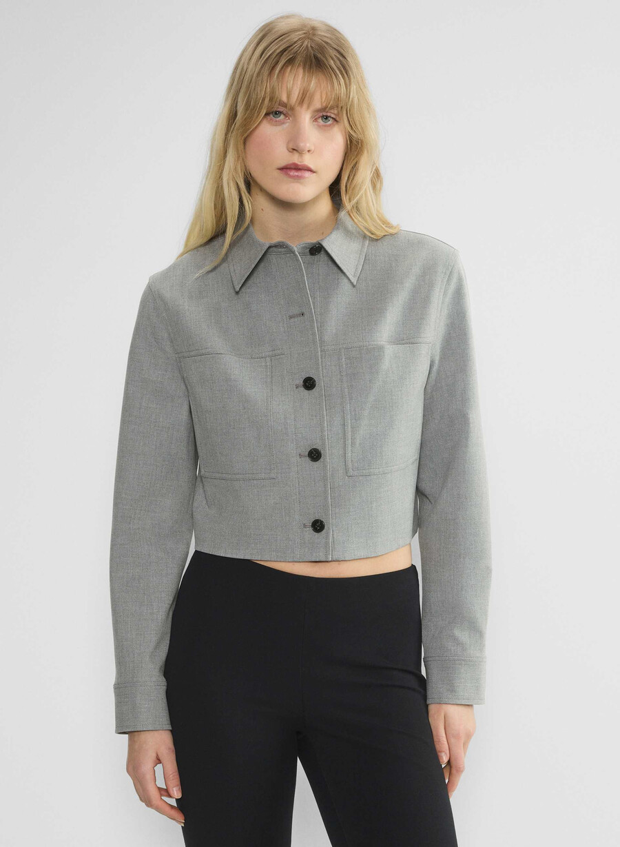little cropped jacket - ressential light heather dark grey