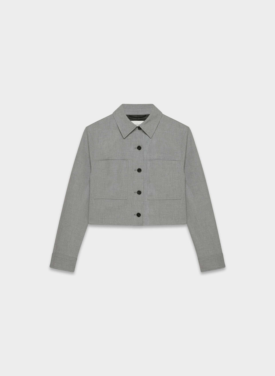 little cropped jacket - ressential light heather dark grey