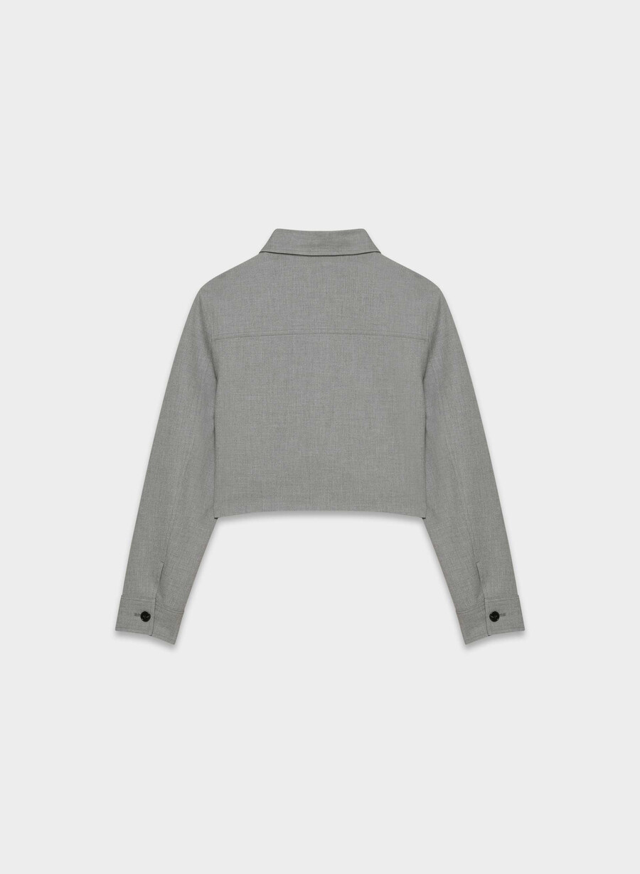 little cropped jacket - ressential light heather dark grey
