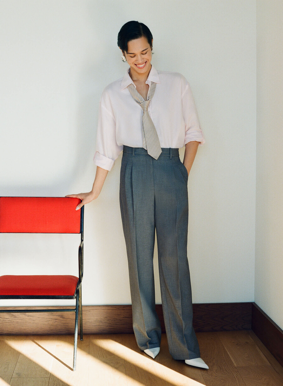 the effortless pant - ressential light heather dark grey