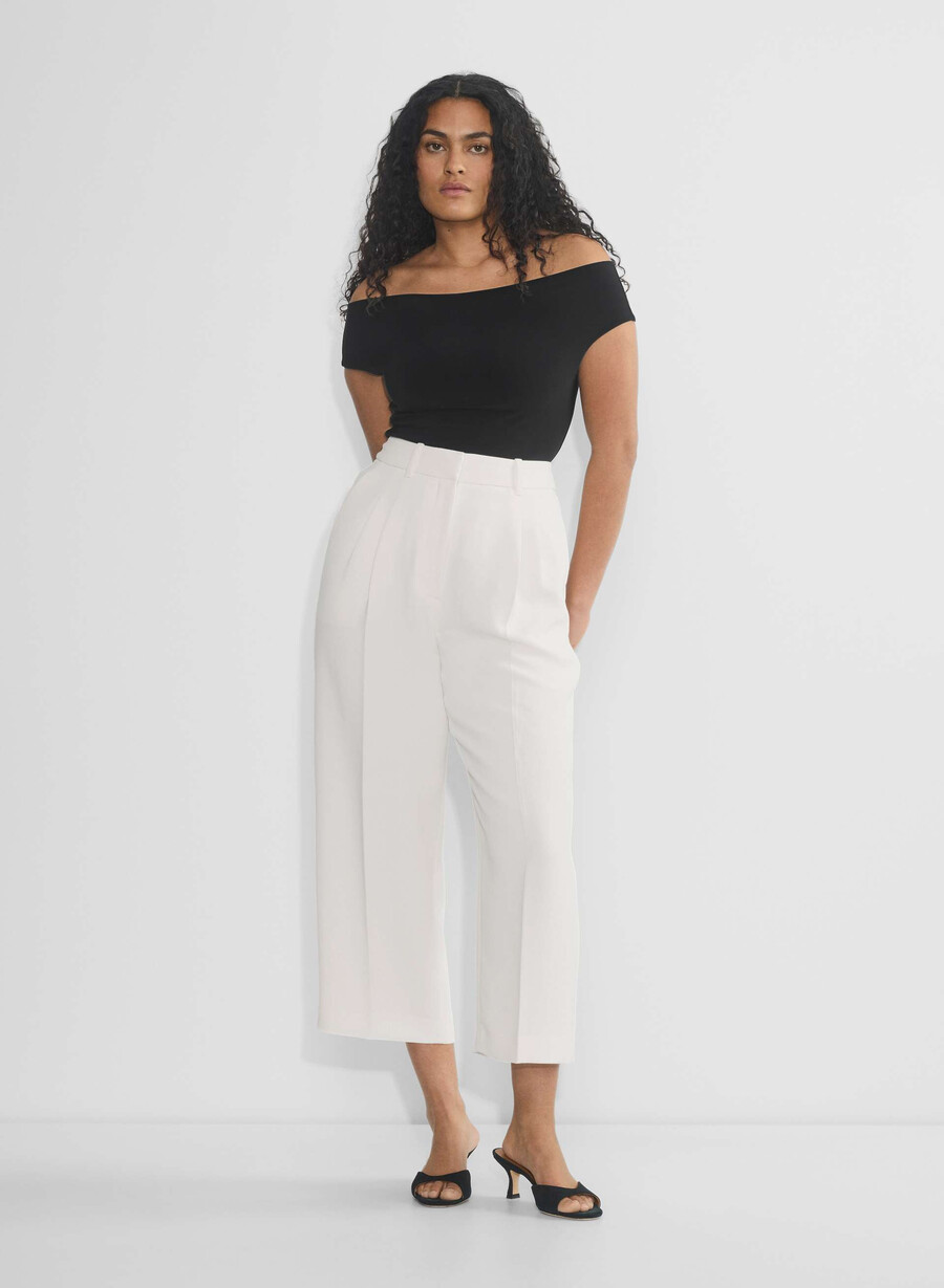 the effortless pant curve-fit cropped - crepette light birch