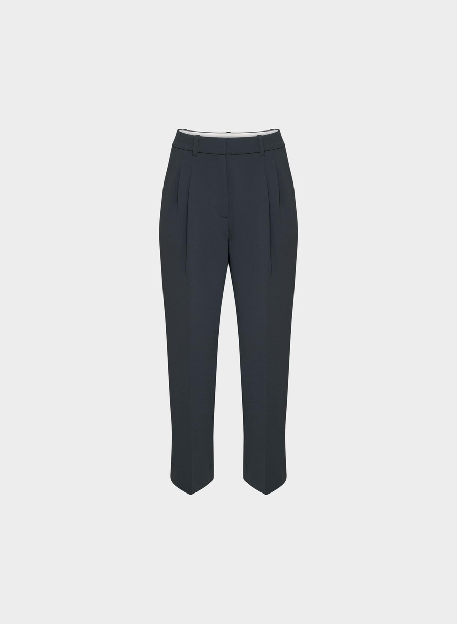 the effortless pant curve-fit cropped - crepette dark night navy