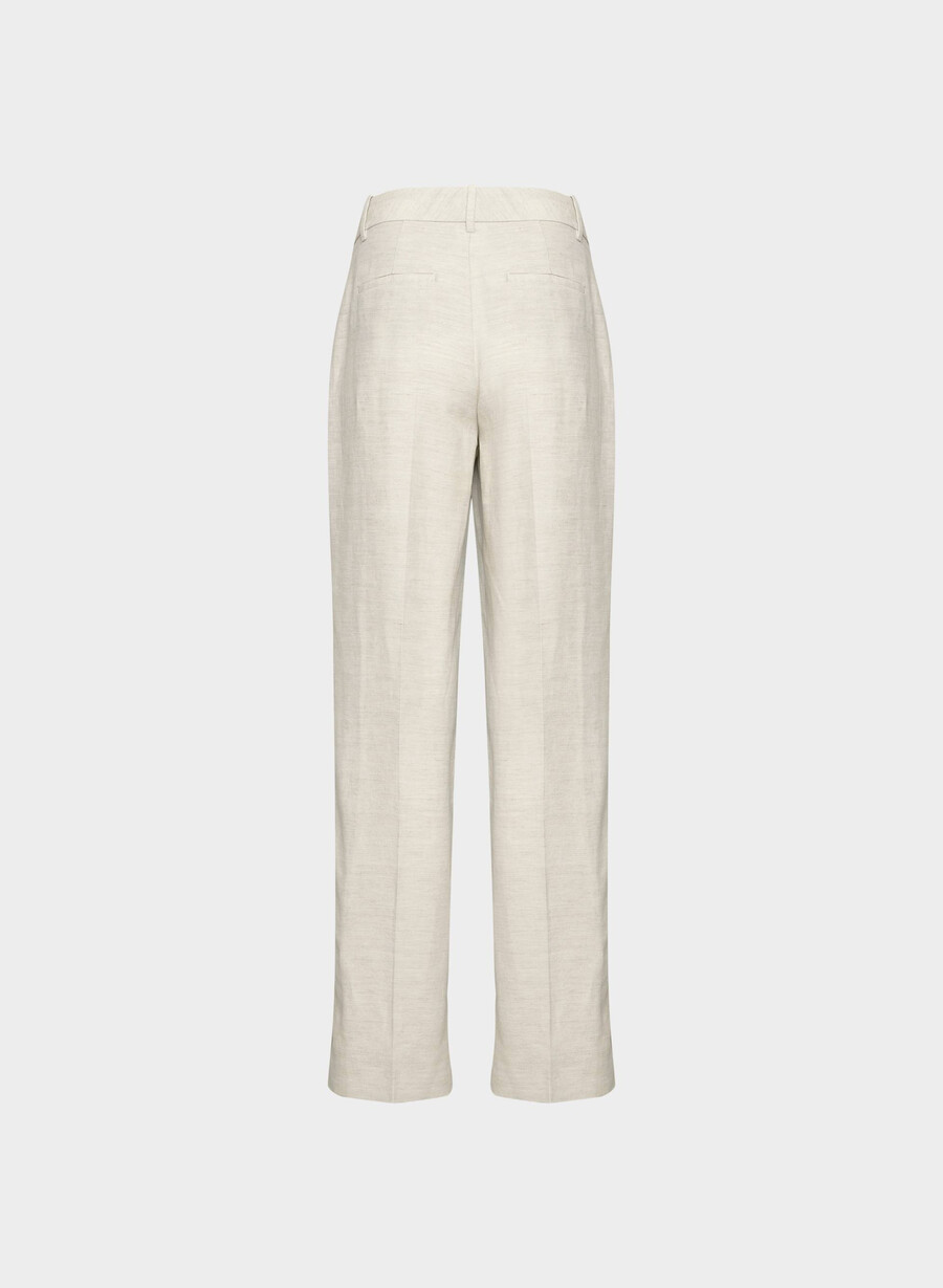 the effortless pant curve-fit - cruiselinen natural ecru