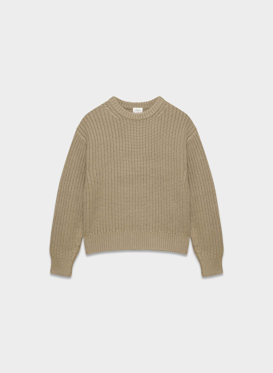 crewneck wool sweater taupe beige