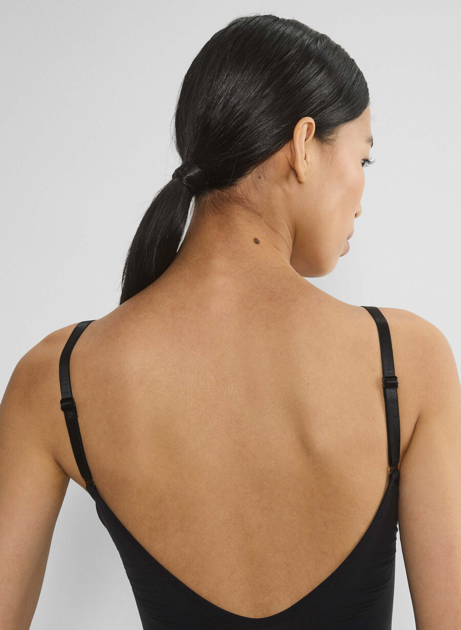 shapeenhance low-back thong bodysuit black