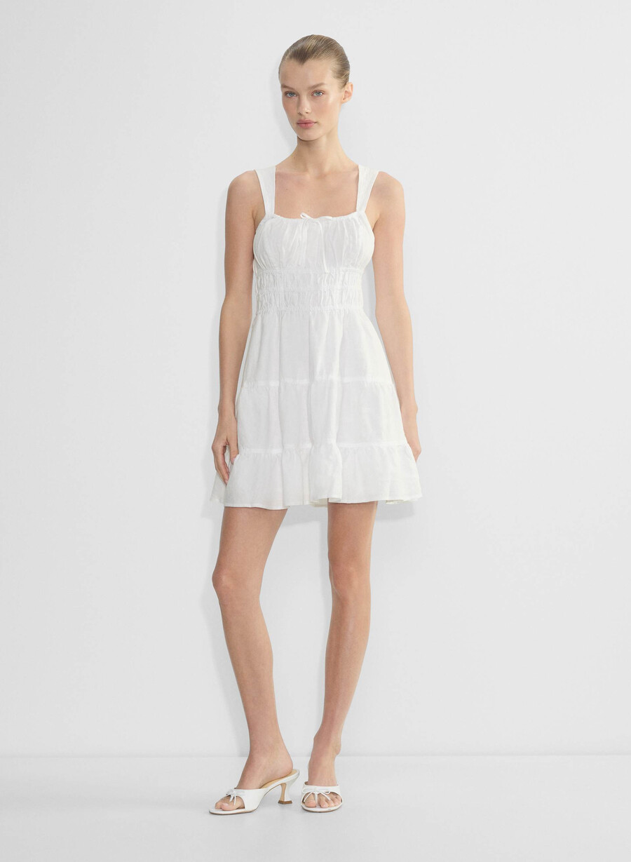 martine linen dress white
