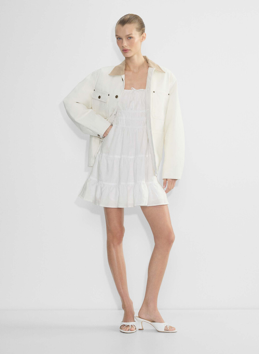 martine linen dress white