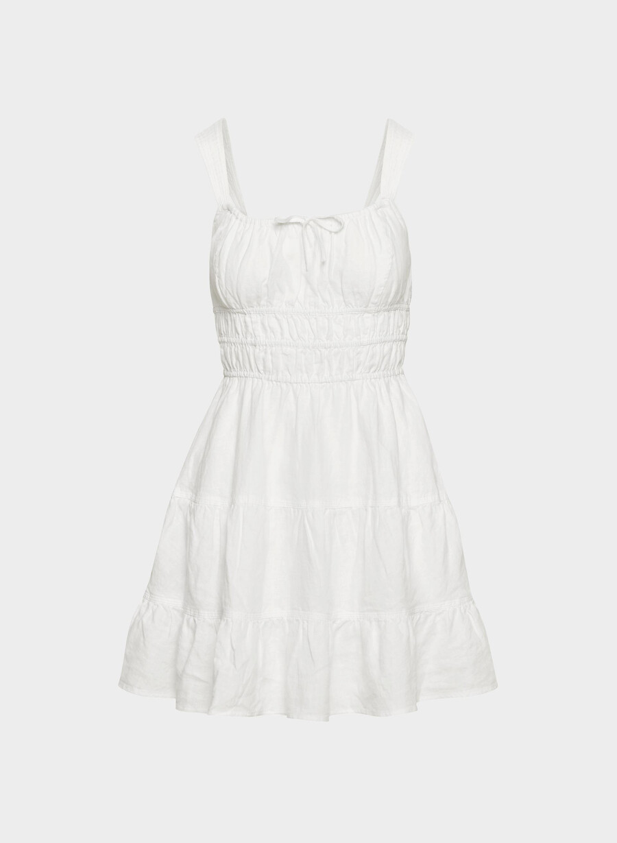 martine linen dress white