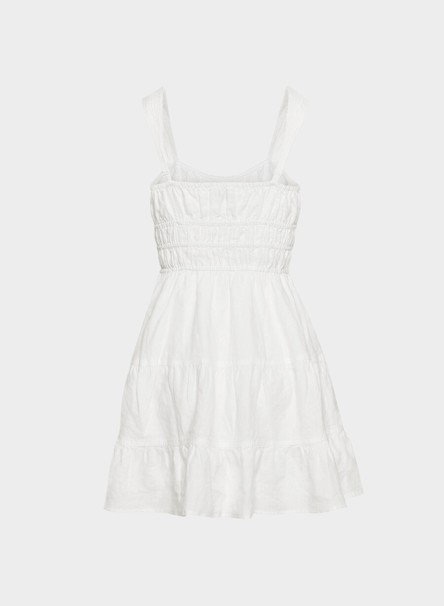 martine linen dress white