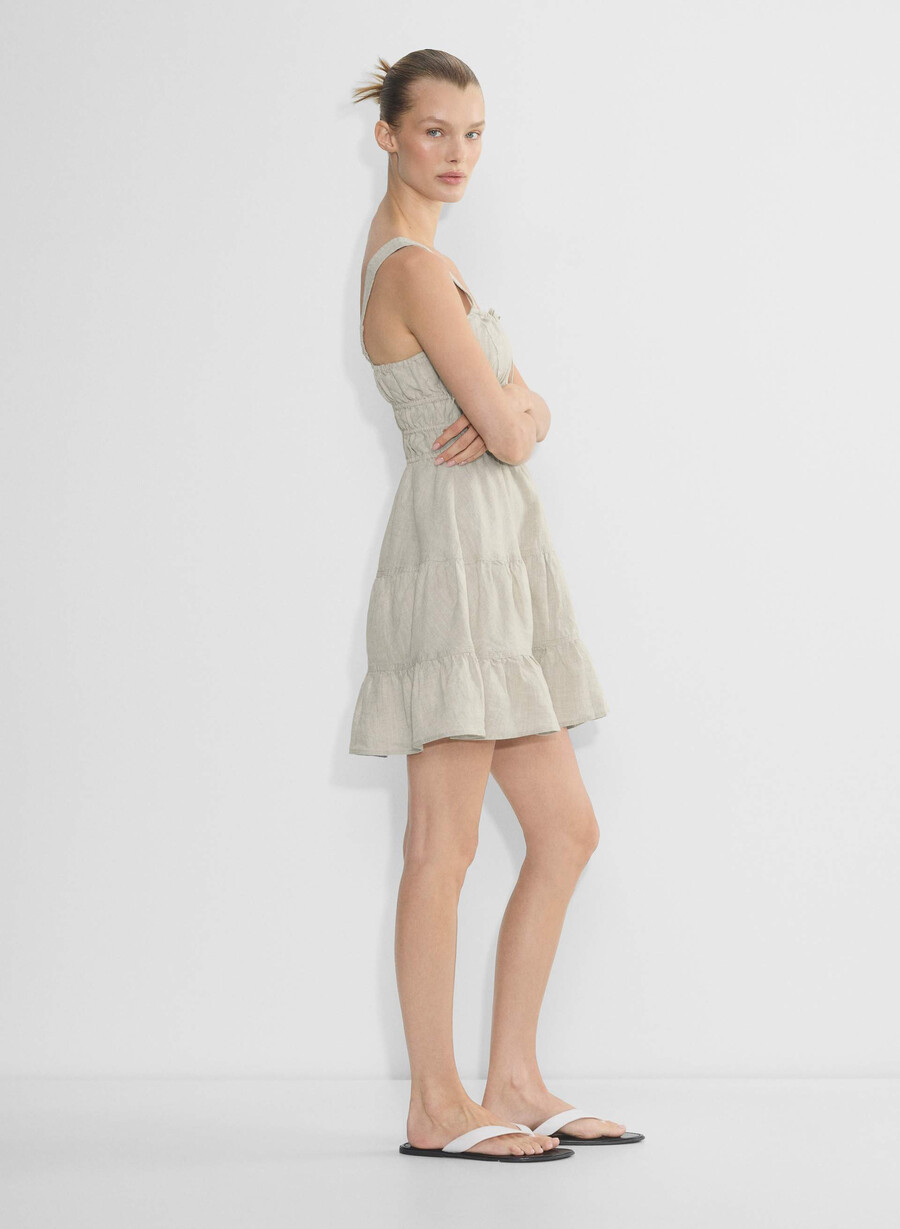 martine linen dress natural ecru