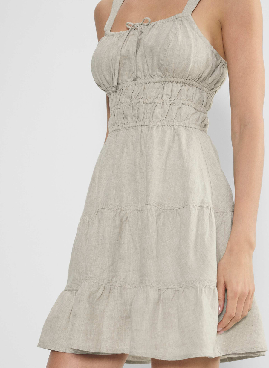 martine linen dress natural ecru